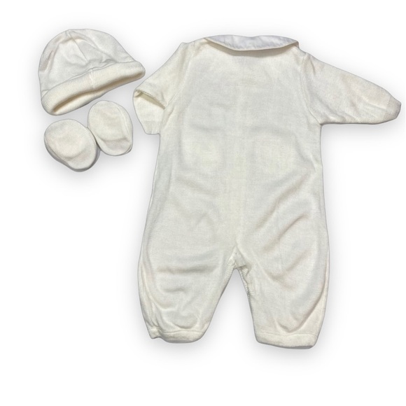 Bright Future Vintage Heirlooms Angel‎ Wings Romper Hat Booties set 3-6 months - Picture 2 of 3